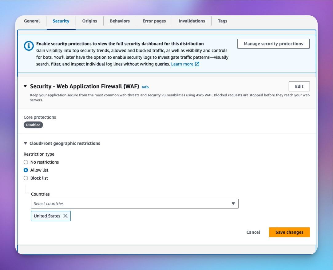 Geo Blocking in CloudFront